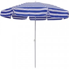 Umbrela de soare pentru plaja cu suport , protectie UV, Ø 180 cm, albastra cu alb