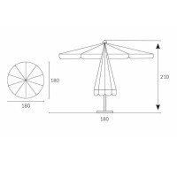 Umbrela de soare pentru plaja cu suport , protectie UV, Ø 180 cm, albastra cu alb