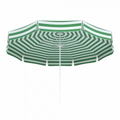 Umbrela de soare pentru plaja cu suport, protectie UV, Ø 180 cm, verde cu alb,  SYAG6PMEFU