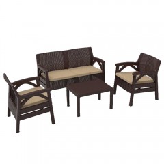 Set mobilier gradina/terasa ratan, Santana, Asos Home, 1 masa+2 scaune+1 canapea