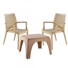 Set mobilier gradina/terasa, 1 masuta + 2 scaune  Nirvana, cappucino, Asos Home