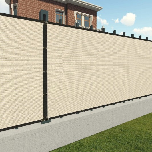 Tesatura/Plasa de umbrire 95%,Plant Master, 2m x 6m, ranforsata, cu orificii de prindere, cappuccino