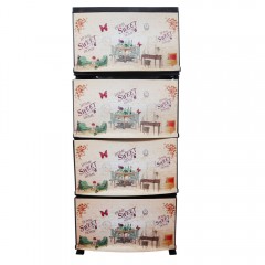 Dulap plastic universal, depozitare Asos Home, SWEET HOME, 4 sertare, 90x46x38cm