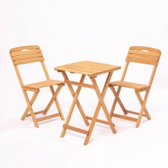 Set mobilier gradina - terasa Bistro cu 2 scaune si 1 masuta, pliabile, lemn masiv,stejar  SMB21AH