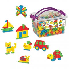 Set piese de construit pentru copii din 500 piese, Multicolor, POCANTA045