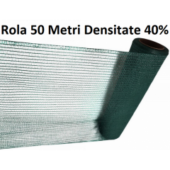 Plasa umbrire 1,5m x 50m, Densitate 40%, Protectie UV verde