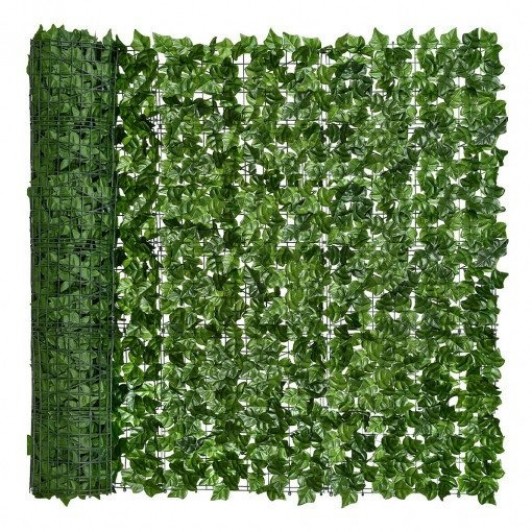 Gard paravan viu 150 cm x 300 cm lungime, cu frunze artificiale, verde inchis