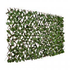 Gard paravan viu 100 cm x 200 cm, cu frunze artificiale, verde, extensibil, GARDARTREG
