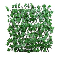 Gard paravan viu 100 cm x 200 cm, cu frunze artificiale, verde, extensibil