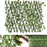 Gard paravan viu 100 cm x 200 cm, cu frunze artificiale, verde, extensibil