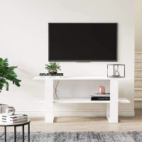 Comoda TV Cornelia, Arte Nova, alb, dimensiuni: 120 x 35 x 55 cm