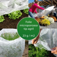 Folie microporoasa, dimensiuni 3.2 m x 100 m, anti-inghet, Agril, 23g/mp