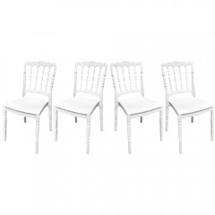 Set 4 scaune evenimente Elegant, interior - exterior, alb