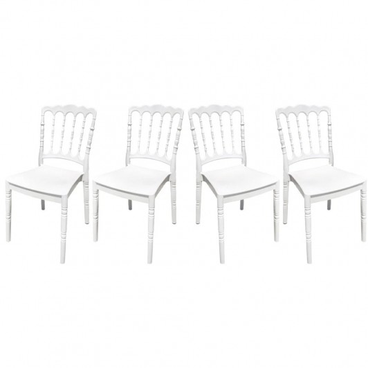 Set 4 scaune evenimente Elegant, interior - exterior, alb