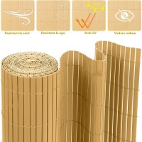 Paravan 100 cm x 300 cm, imitatie Bambus PVC, balcon, gard, terasa, protectie UV, antivant +bride
