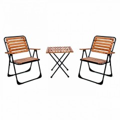 Set mobilier gradina - terasa cu 2 scaune + 1 masa, cadru metalic, Linda,  LINBTR-3PRD
