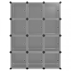 Raft - organizator modular cu 12 compartimente, 111x47x147 cm, negru, PW-004-12C