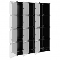 Raft - organizator modular cu 12 compartimente, 111x47x147 cm, negru
