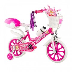 Bicicleta pentru copii cu roti ajutatoare Forza, 3-5 ani, roz,  BCF-02
