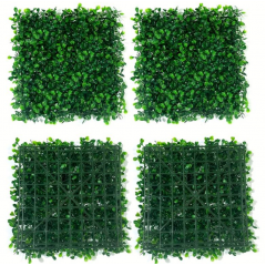 Set 10 bucati gard paravan viu, 40 cm x 60 cm, cu frunze artificiale, verde inchis, decor/ mascare
