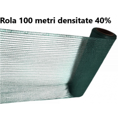Plasa umbrire 1,5 m inaltime x 100 m lungime, Densitate 40%, Protectie UV verde