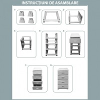 Dulap plastic universal pentru depozitare, tip ratan, 4 sertare, maro, 90x45x38 cm