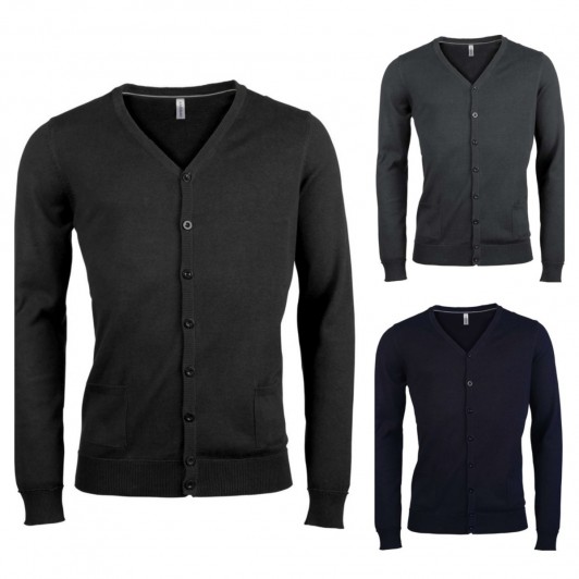 Cardigan din 100% bumbac , pentru barbati, Kariban - 3 culori disponibile
