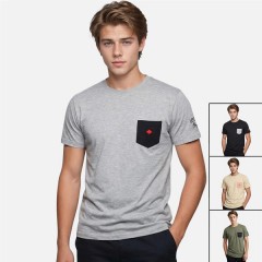 Tricou Lee Cooper ,100% bumbac,buzunar frontal ,pentru barbati - disponibil in 4 culori
