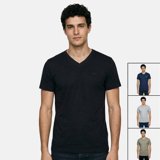 Tricou Lee Cooper, in V(v-neck), 100% bumbac ,logo brodat - 4 culori disponibile