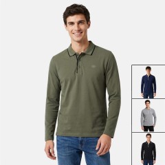Tricou polo Lee Cooper, maneca lunga,croi slim - disponibil in 4 culori
