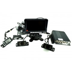 Sistem DVR kit monitor senzor parcare + 4 camere cu functie de inregistrare turism/camion 12V-24V