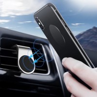 Suport auto pentru telefon, magnetic, prindere in sistemul de ventilatie, argintiu