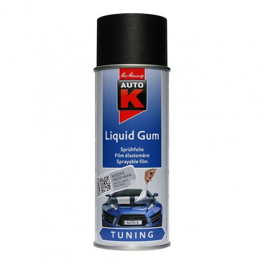 Spray vopsea cauciucata Auto-K Liquid Gum, detasabila, negru, 400 ml