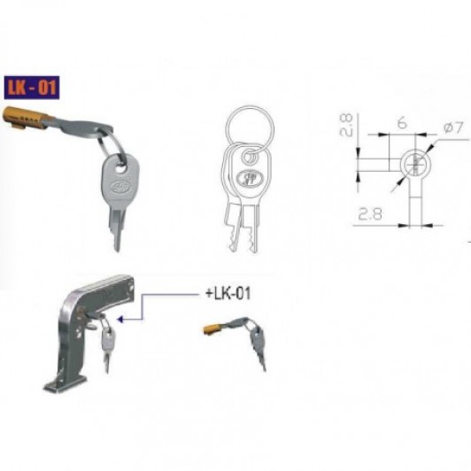 Antifurt cupla remorca cu cheie LK-01