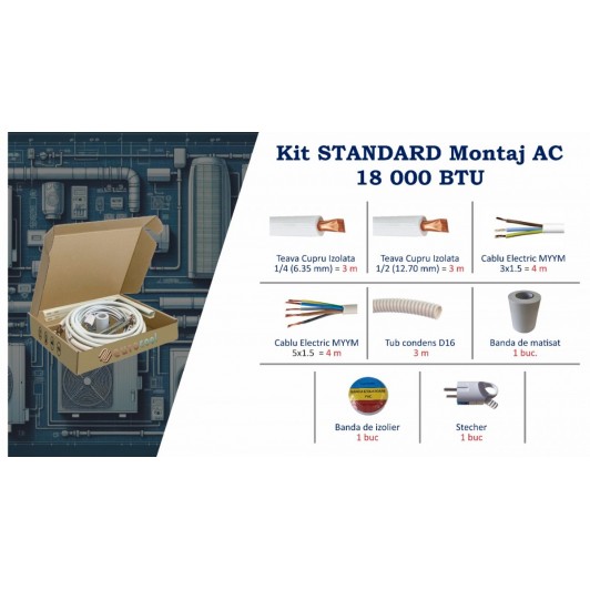 Kit STANDARD Montaj AC 18.000 BTU
