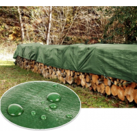 Prelata impermeabilă, 2 m x 3 m lungime, cu ochiuri metalice, 2 fete verde-gri, densitate 80 gr/mp
