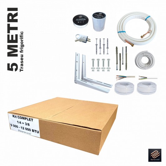 Kit COMPLET Montaj aer conditionat – 5 metri – 9.000 BTU – 12.000 BTU