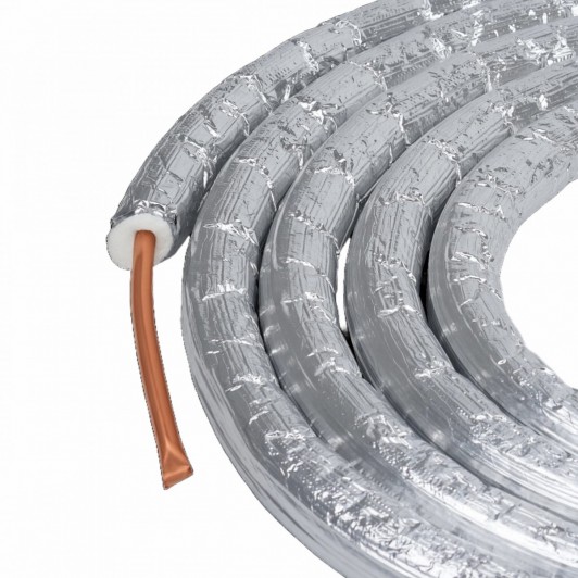 Teava cupru izolata SOLAR SAFE 1/4 (6.35) (0.70 mm) izolatie aluminiu 6mm – rola 50m