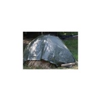 Prelata impermeabilă, 10 m x 12 m lungime, cu ochiuri metalice, 2 fete verde-gri, densitate 80 gr/mp