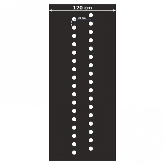 Folie Mulcire 1.2 m x 500 m, Perforata zig-Zag (30 x 40 cm), grosime 30 microni, neagra