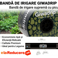 Banda picurare GD diametru 16 mm, 6 mil, distanta picuratori 25 cm, Rola 3000 m, debit 2.3 l/ora