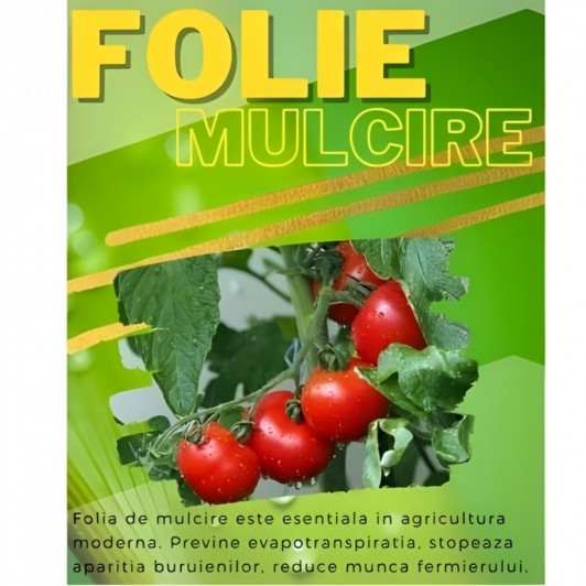Folie mulcire legume/capsuni 1m x 50m lungime, 15 microni , negru - Punga