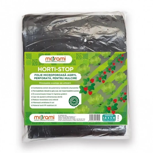Folie microporoasa neagra  2 m latime, 10 m lungime, pentru mulcire, densitate 50 g/mp, pachet
