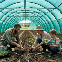 Plasă 35% Umbrire, 14 m x 50 m dimensiuni, cu ochiuri de prindere, Verde