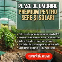 Plasa 80% Umbrire 1.7 m inaltime x 25 m lungime, cu Tiv Si Ochiuri de Prindere, Gratuit 50 Coliere