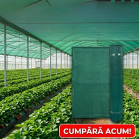 Plasa 80% Umbrire, 1.7 m x 10 m dimensiuni, 80 gr/mp,Tiv și Ochiuri de Prindere + Gratuit 25 Coliere