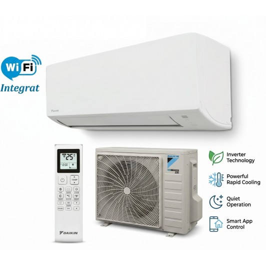Aer condiționat Daikin Sensira 2025, 12 000 BTU, FTXC35E+RXC35E, Inverter, R32, Wi Fi Integrat