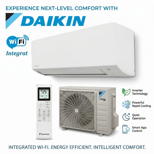 Aer condiționat Daikin Sensira 2026 , 9000 BTU , FTXC25E+RXC25E, Inverter, R32, Wi Fi Integrat