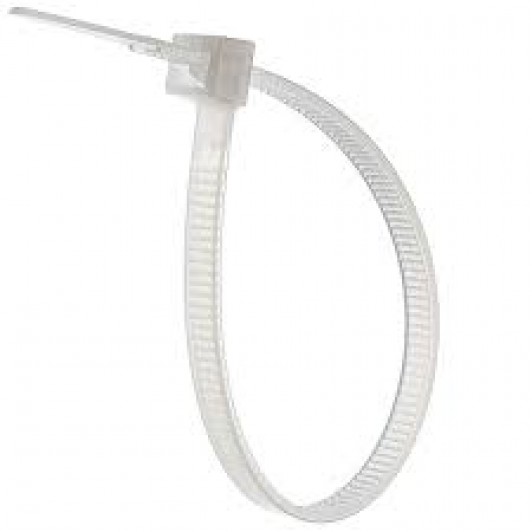 Coliere rapide din plastic 3,6×200 mm, 100 bucati, alb