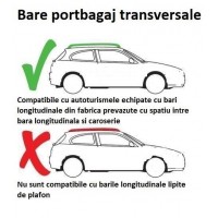 Set bare portbagaj transversale din aluminiu cu cheie